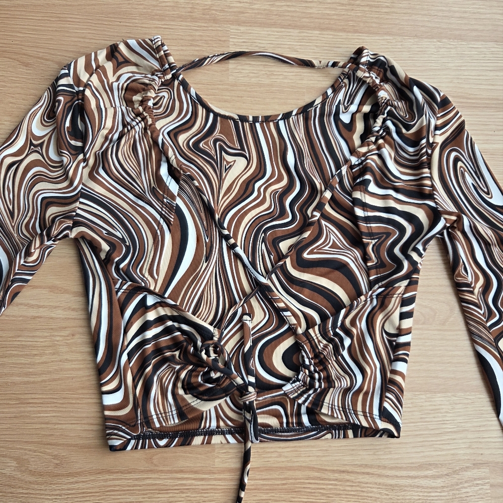 FADED ROSE Swirl Pattern Long Sleeve Top - Picture 7 of 9
